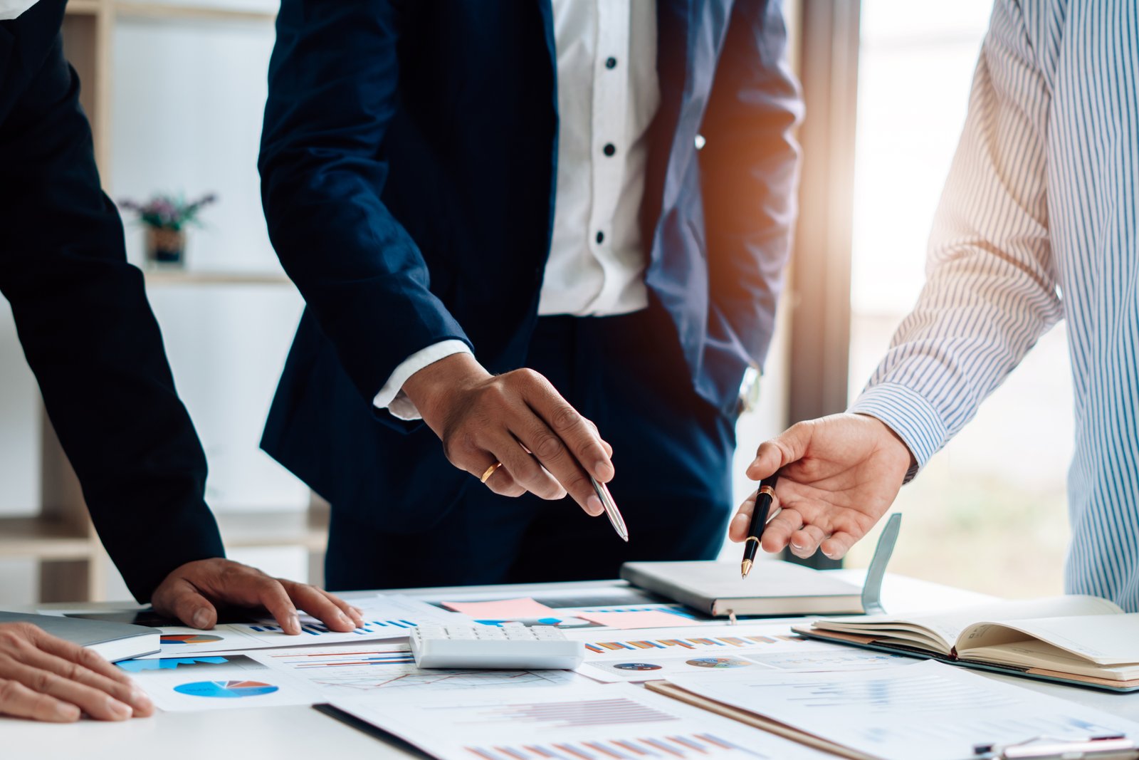 Team of financial professionals collaborating